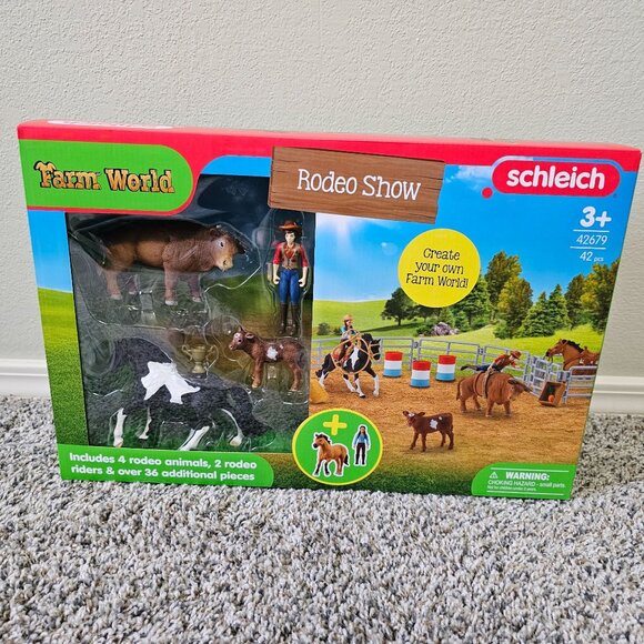 Schleich Rodeo Show 42-Piece Rodeo Toy Playset Cowboy Toys Cowgirl New 42679 - Picture 8 of 9